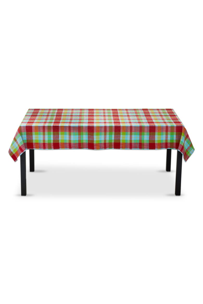 Fresh Pick Plaid Tablecloth Multi Cotton Summer, Main, color, Red