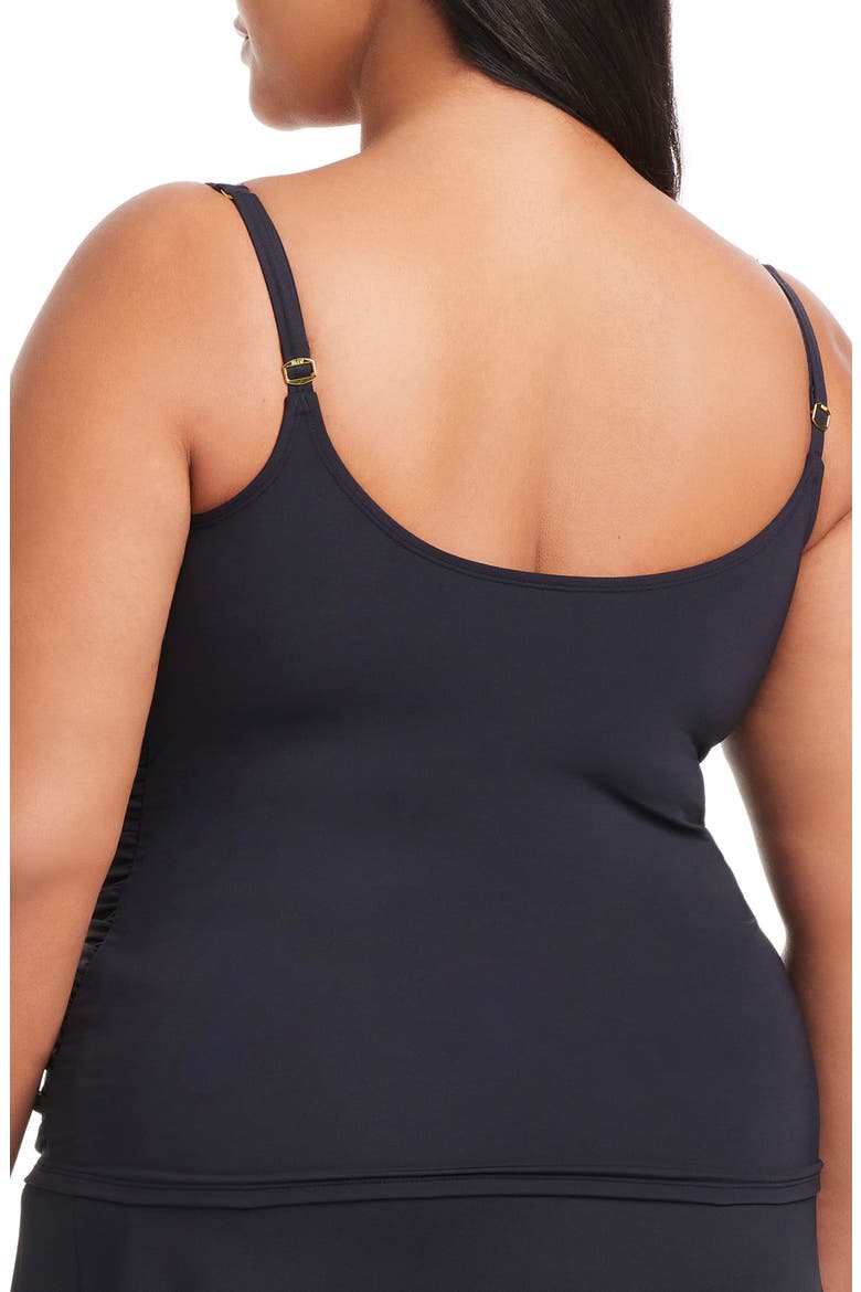 Scoop Neck Tankini Top, Alternate, color, BLACK