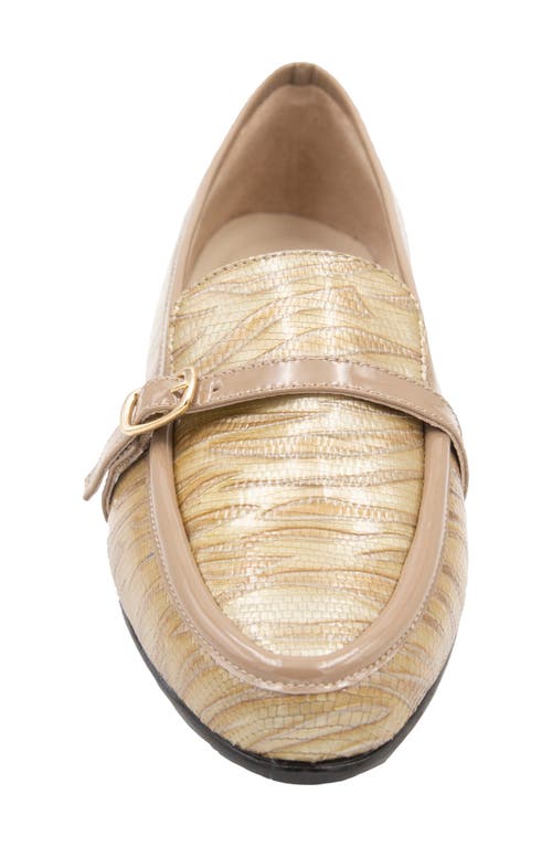 Amalfi By Rangoni Okapi Lizard Embossed Loafer In Beige Tiger Taupe Glove