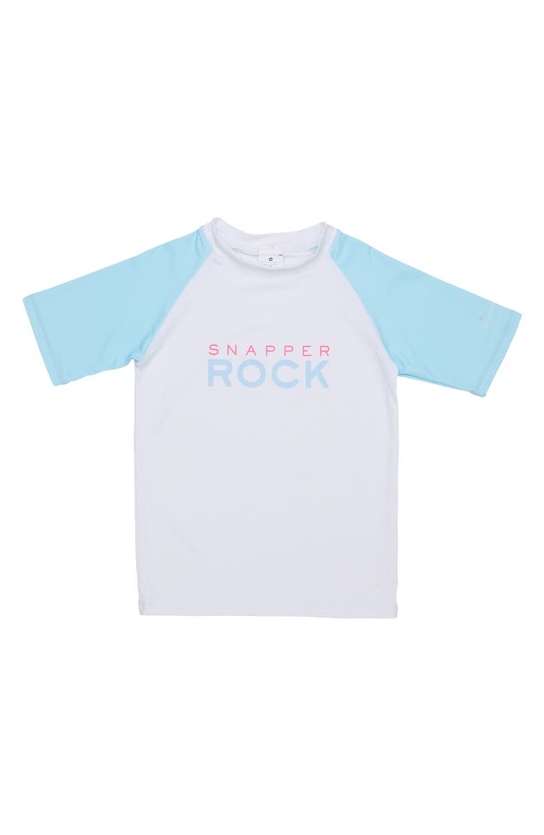 Snapper Rock Kids' Short Sleeve Rashguard, Main, color, Blue