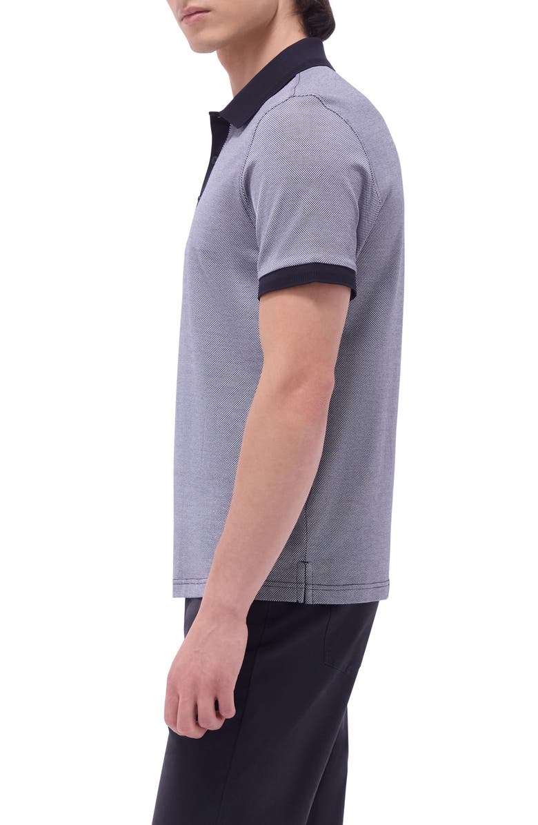 Bugatchi Tipped Cotton Piqué Polo, Alternate, color, Black