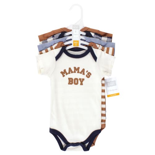 Hudson Baby Essential Cotton Bodysuits 5-piece Set In Multi