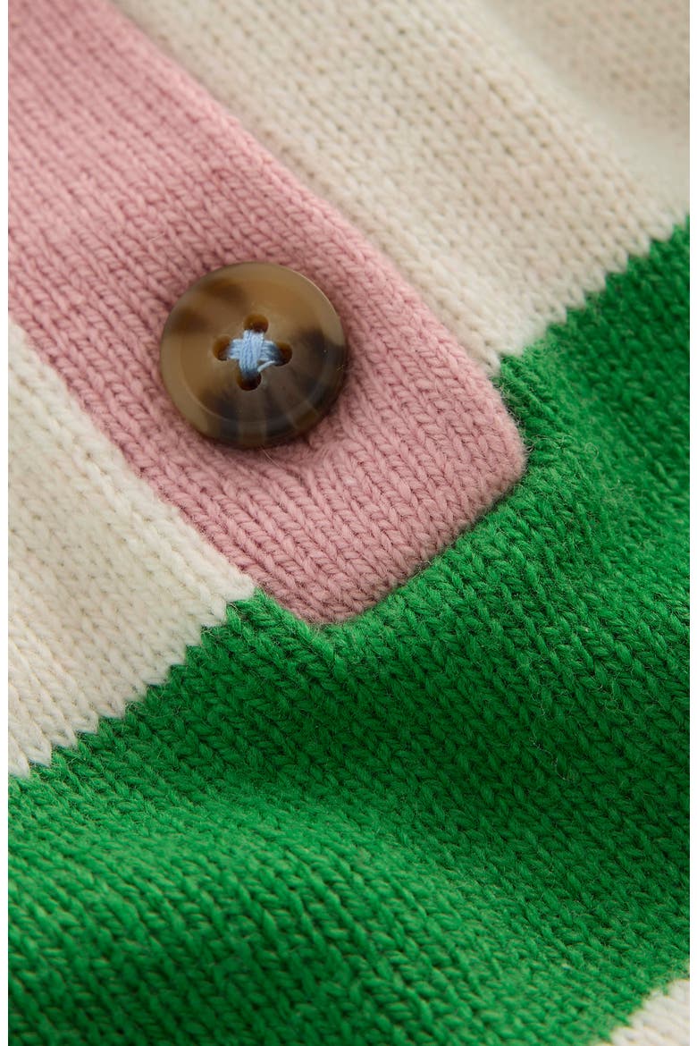 Kids' Stripe Rugby Sweater, Alternate, color, PEA GREEN/ ECRU MARL