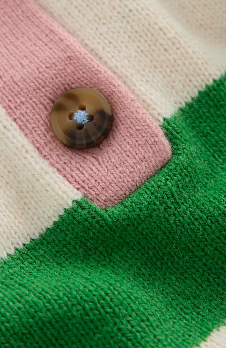 Mini Boden Kids' Stripe Rugby Sweater, Alternate, color, Pea Green/ Ecru Marl