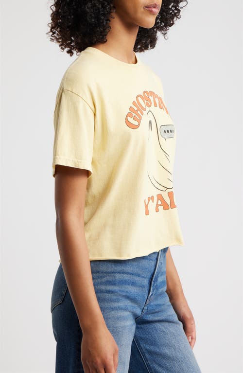 Vinyl Icons Ghosting Crop Cotton Graphic T-shirt In Yellow