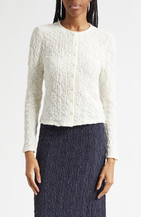 Gillingham Cotton Blend Stretch Lace Cardigan