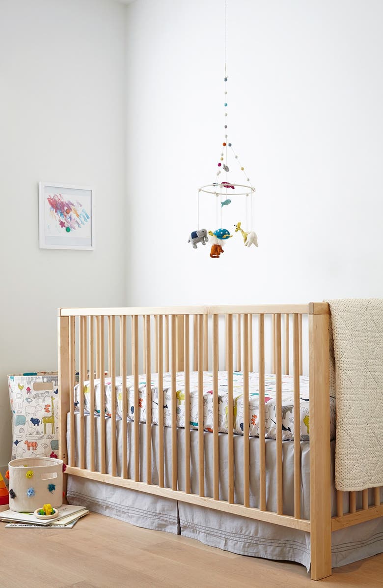 Pehr Noahs Ark Cotton Crib Sheet, Alternate, color, 