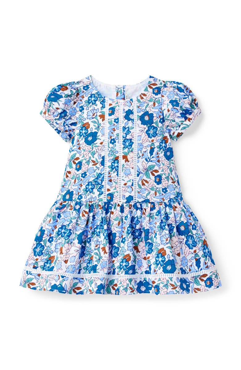 Janie and Jack Floral Corduroy Dress, Main, color, Blue