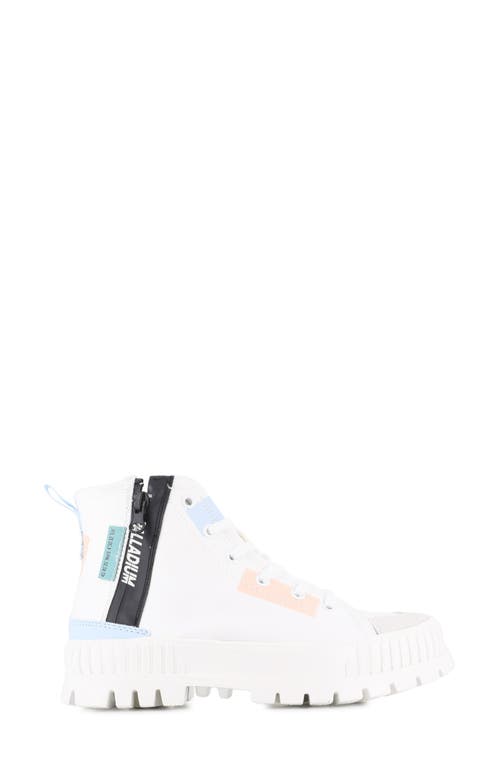 Palladium Pallashock Backzip 2 High Top Sneaker In Star White