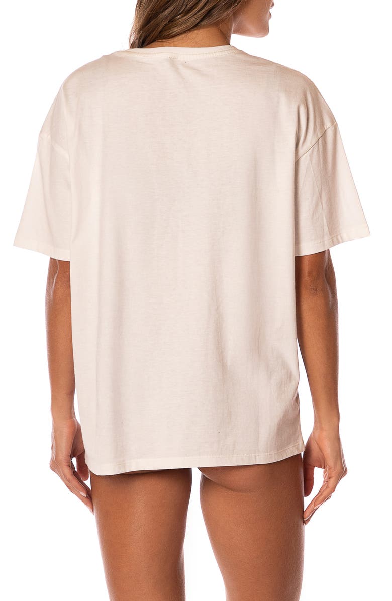 Maaji Beige Breeze Azalea Cotton Cover-Up T-Shirt, Alternate, color, Open White