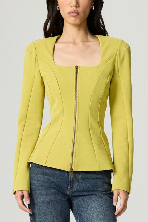 Zip-Front Structured Top