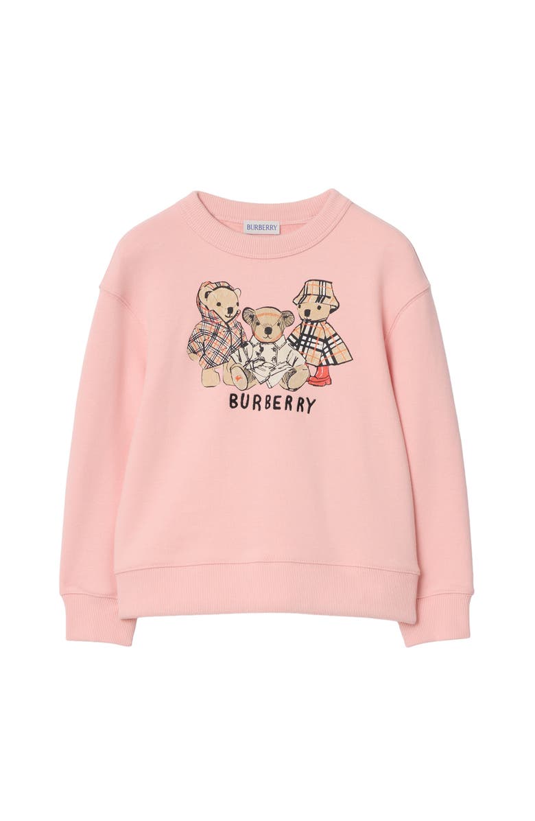 Burberry Thomas Bear and Friends Cotton Sweatshirt, Main, color, Peony Pink