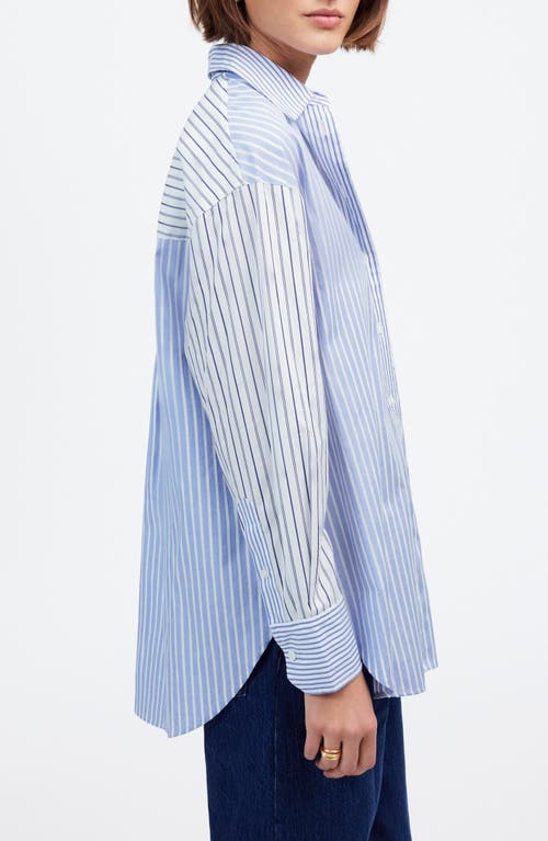 MADEWELL MADEWELL MIXED STRIPE OVERSIZE COTTON POPLIN BUTTON-UP SHIRT 