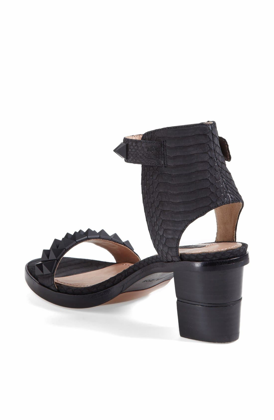 Rachel Zoe 'Colbie' Studded Snakeskin Sandal, Alternate, color, 