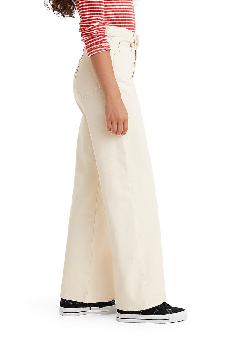 Ribcage High Waist Wide Leg Jeans, Alternate, color, BARELY FREEZING