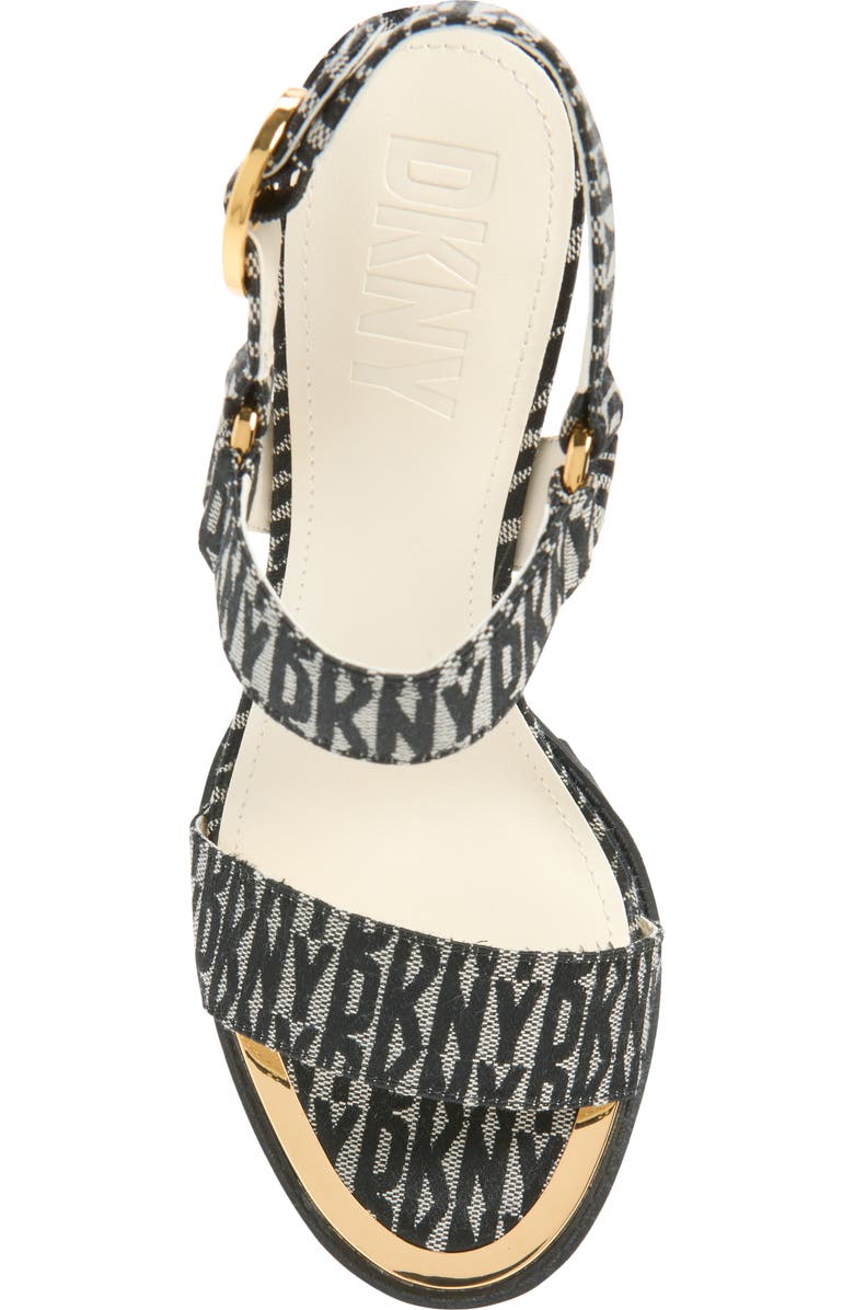 DKNY Blaire Ankle Strap Sandal, Alternate, color, Black/ Eggnog