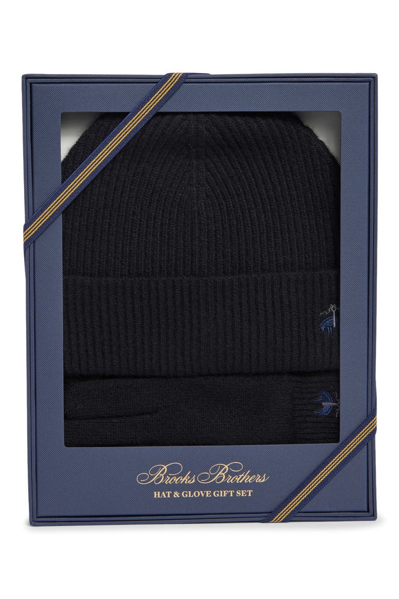 Wool Blend Beanie & Gloves Set, Main, color, BLACK 2