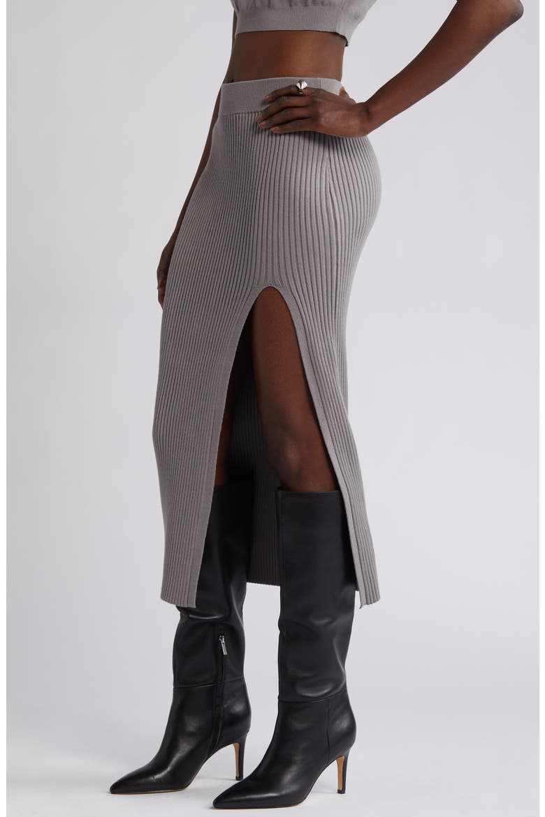 Rib Sweater Skirt, Alternate, color, GREY CLOUDBURST