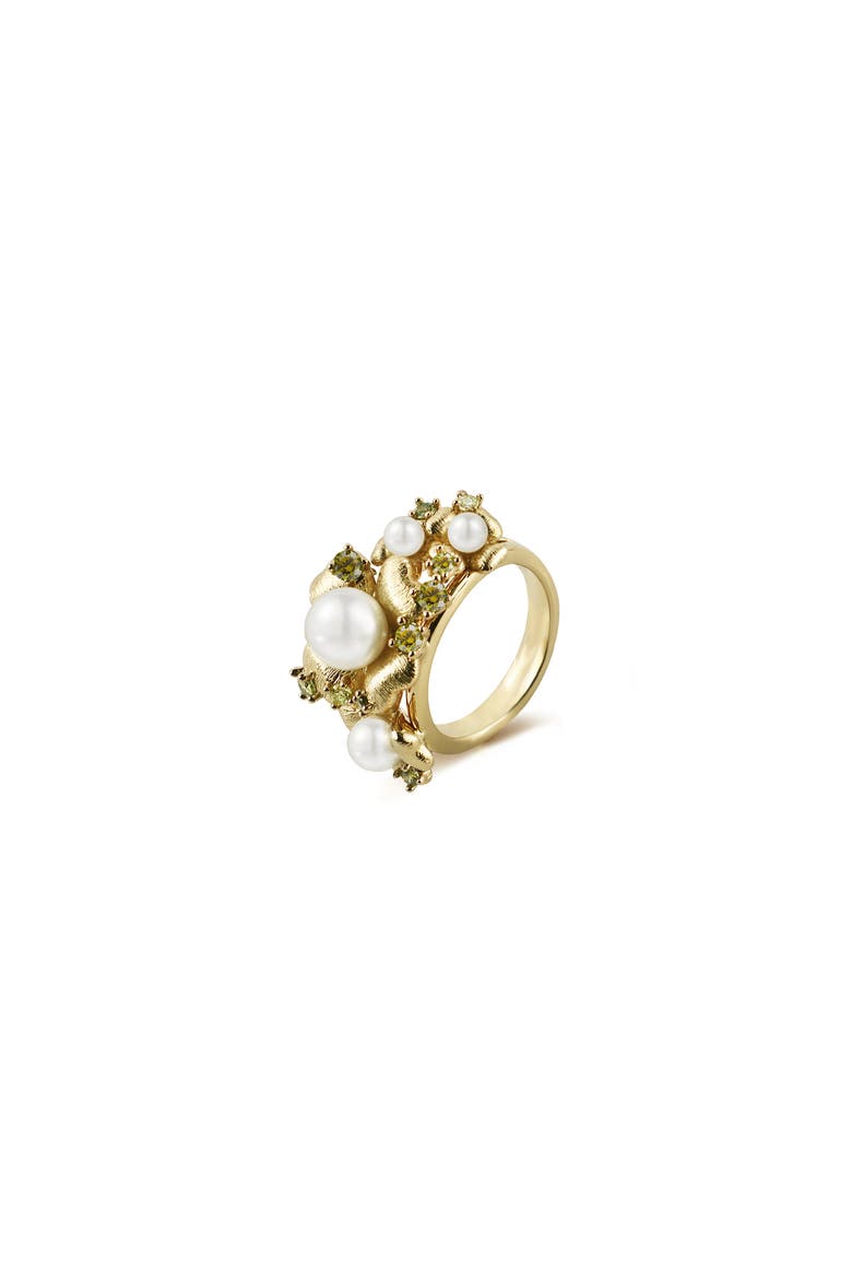 Garden Blossom Wide Ring, Main, color, Gold & White & Yellow