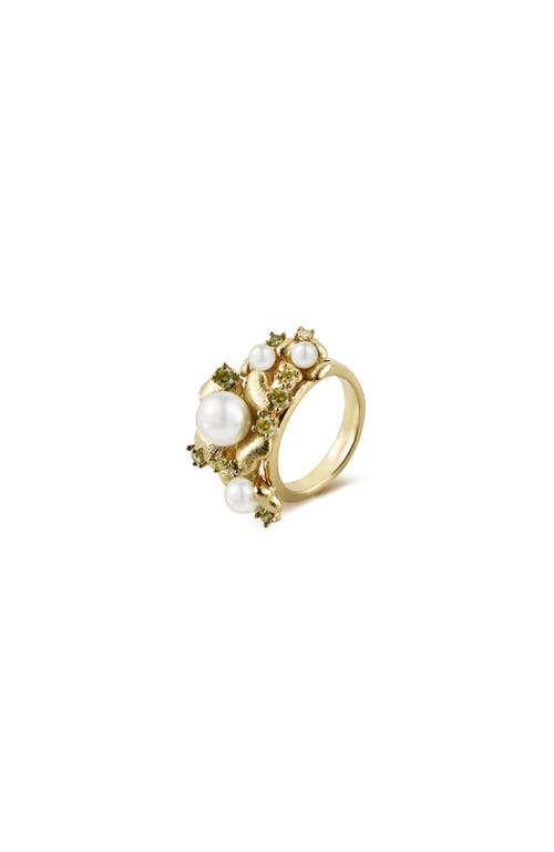 Rc Retro Chic Garden Blossom Wide Ring In Gold
