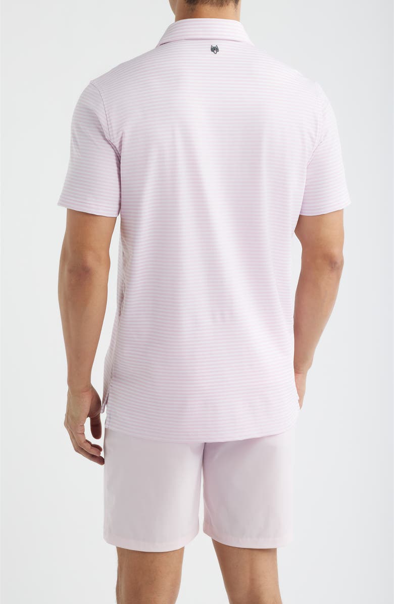 Greyson Quogue Stripe Performance Golf Polo, Alternate, color, Sunrise/ Arctic