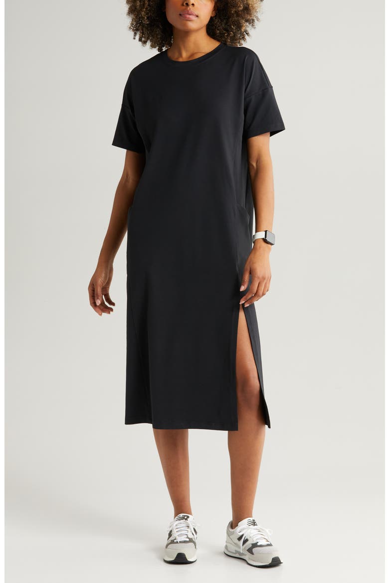 Departure Travel Shift Dress, Main, color, BLACK