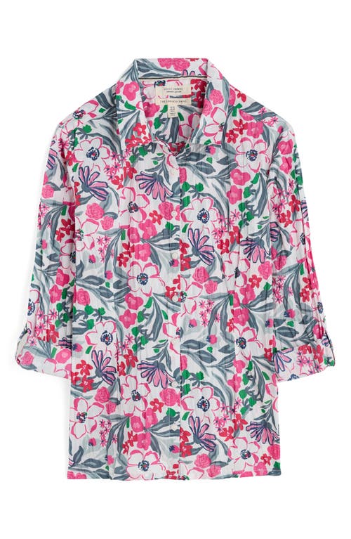Seasalt Cornwall Larissa Floral Organic Cotton Button-up Shirt In Garden Flowers Tulip