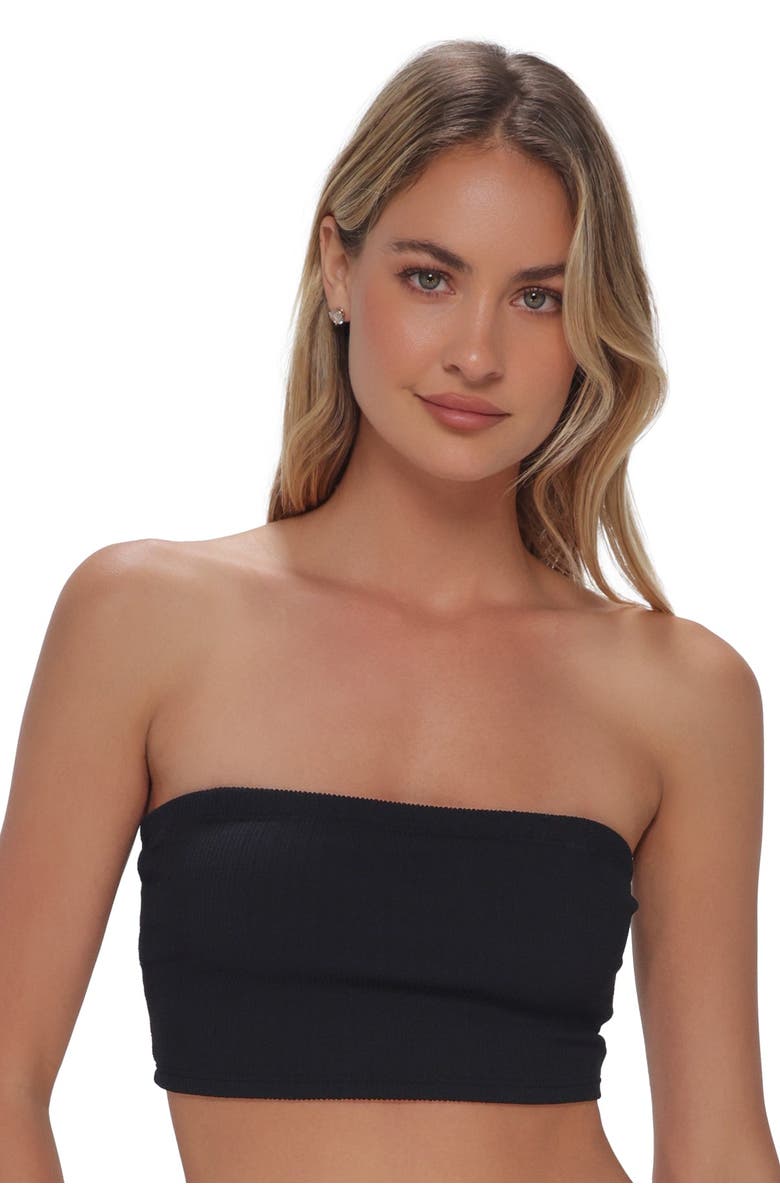 Pacifica by Sunsets Shellie Tube Top Bikini Swimsuit, Alternate, color, Black Pacifica Rib