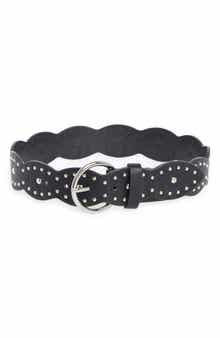 Kids' Studded Faux Leather Scalloped Belt