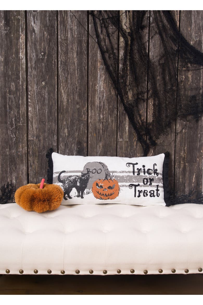 Trick Or Treat Halloween Printed Small/Petite Accent Pillow, 10" x 20", Alternate, color, Beige