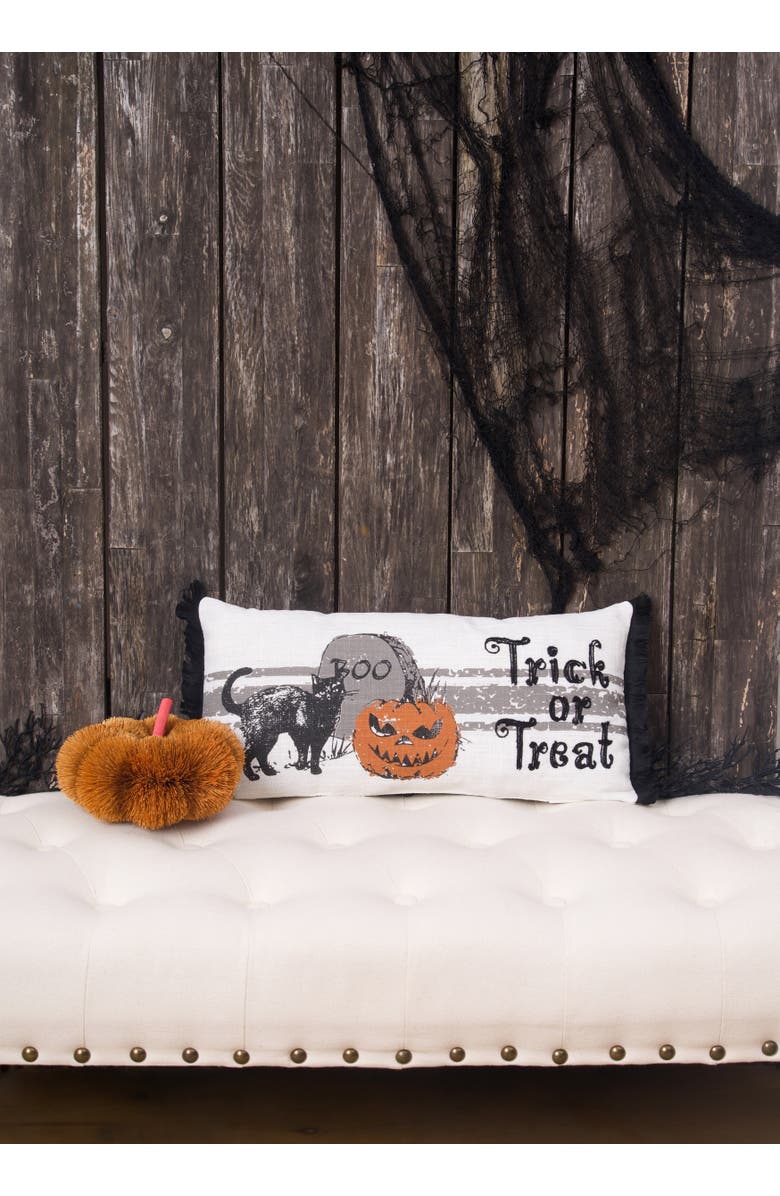 C&F Home Trick Or Treat Halloween Printed Small/Petite Accent Pillow, 10" x 20", Alternate, color, Beige
