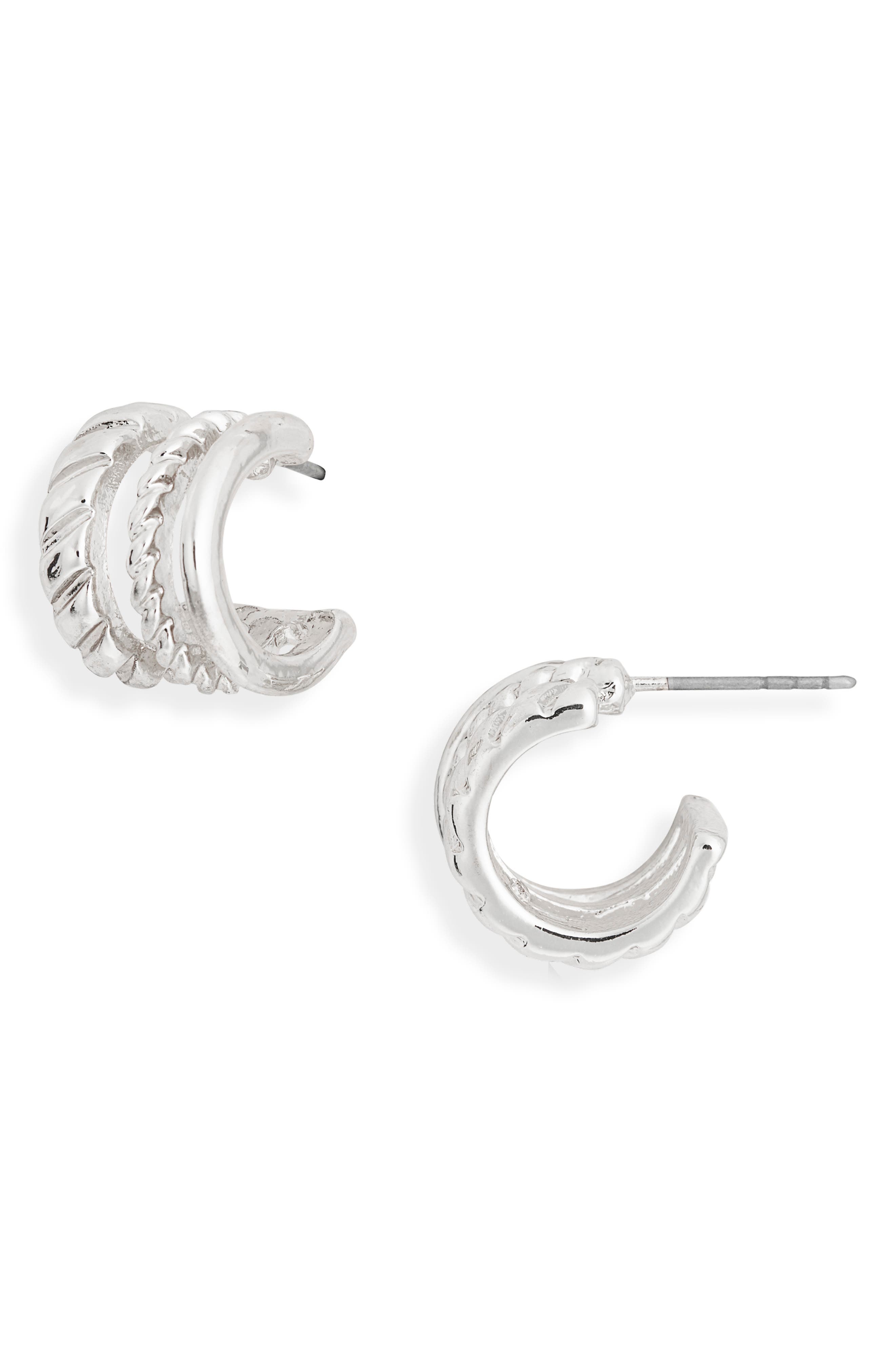 Textured Open Hoop Earrings