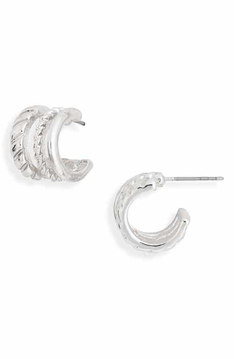 Textured Open Hoop Earrings