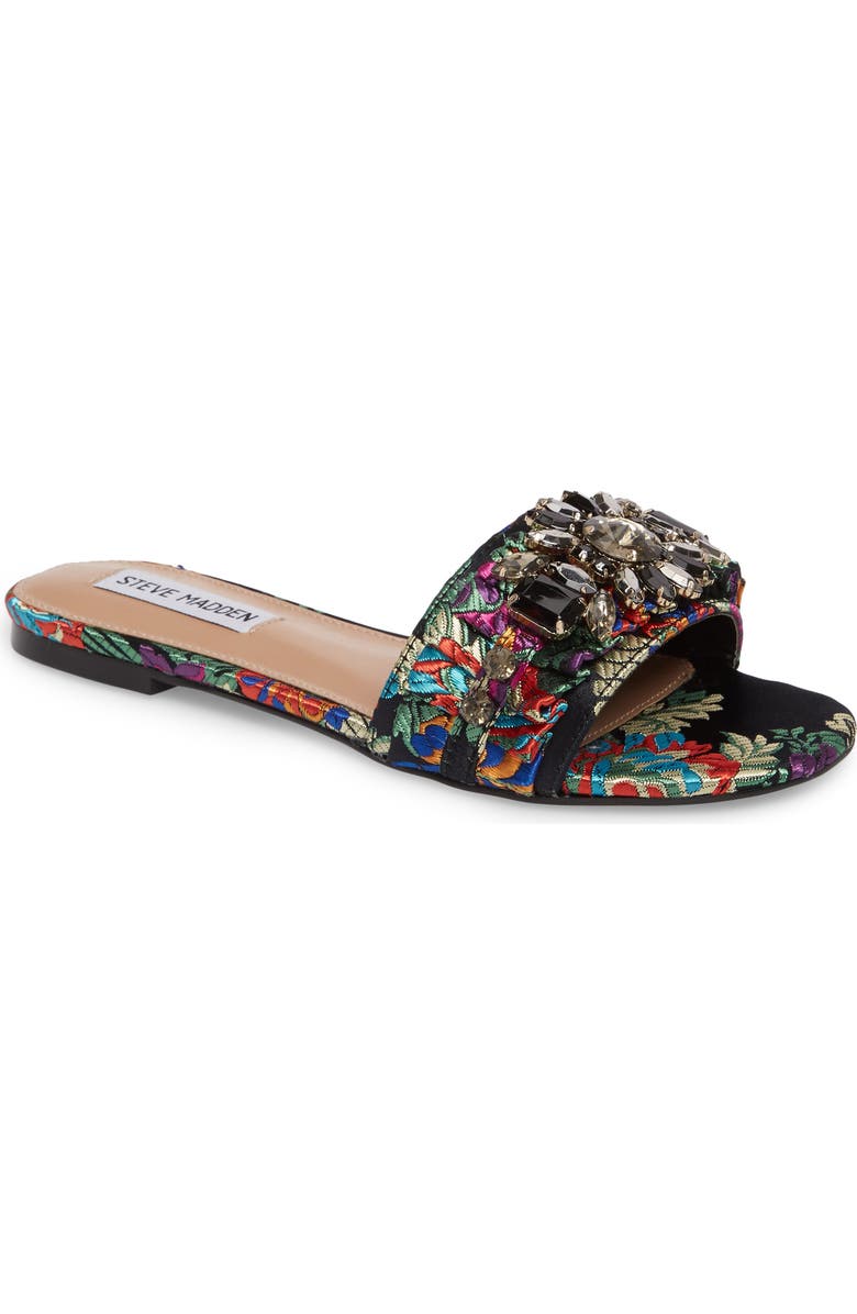 Steve Madden Pomona Crystal Embellished Slide Sandal, Main, color,