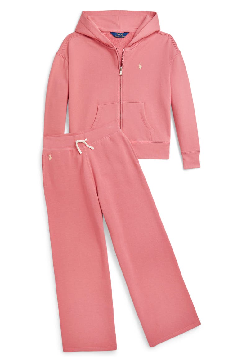 Kids' Terry Zip-Up Hoodie, Alternate, color, DESERT ROSE