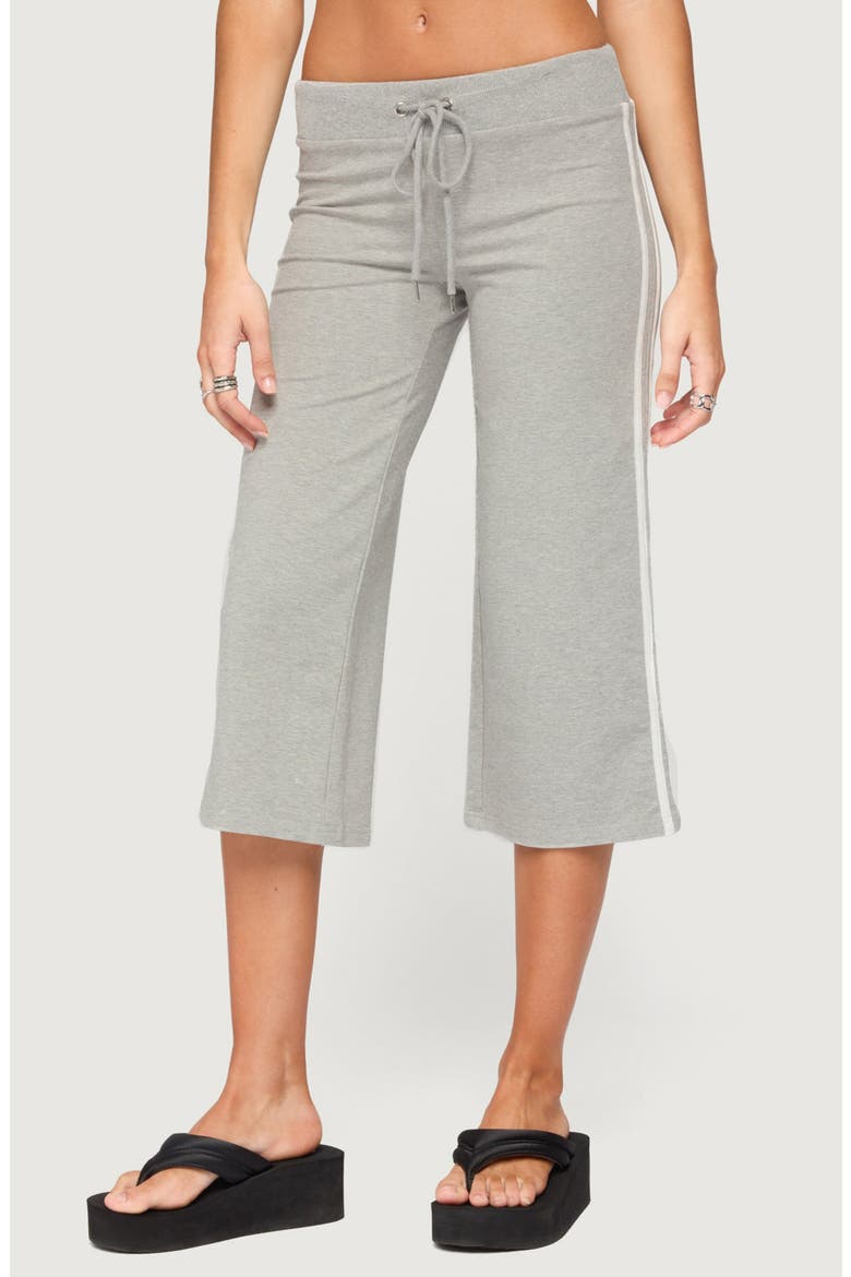 Zanele Side Stripe Capri Sweatpants, Main, color, GRAY-MELANGE