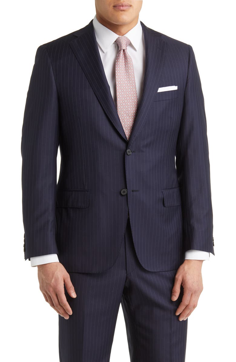 Hickey Freeman Stripe Super 150s Wool Suit, Alternate, color, 