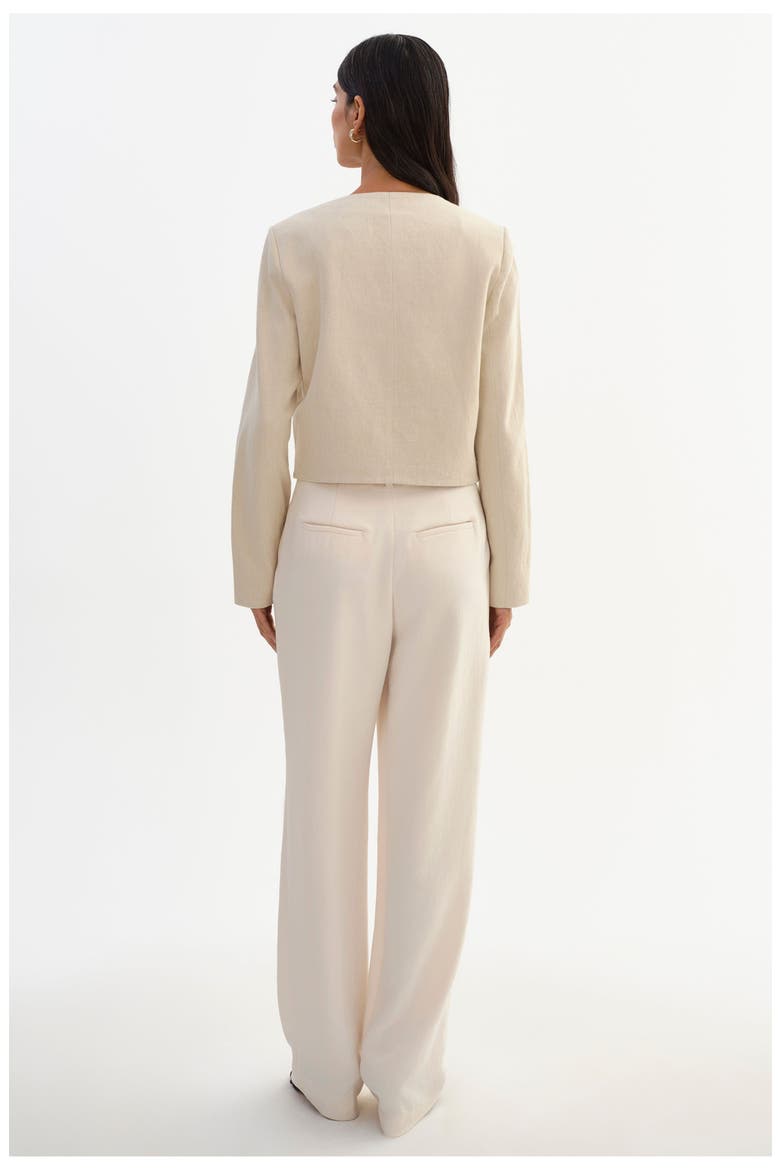 Francina | Linen Twill Collarless Jacket, Alternate, color, Natural