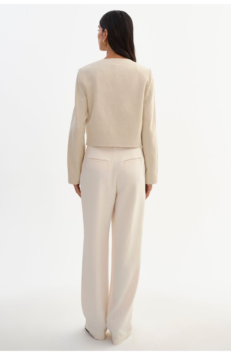 LAMARQUE Francina | Linen Twill Collarless Jacket, Alternate, color, Natural