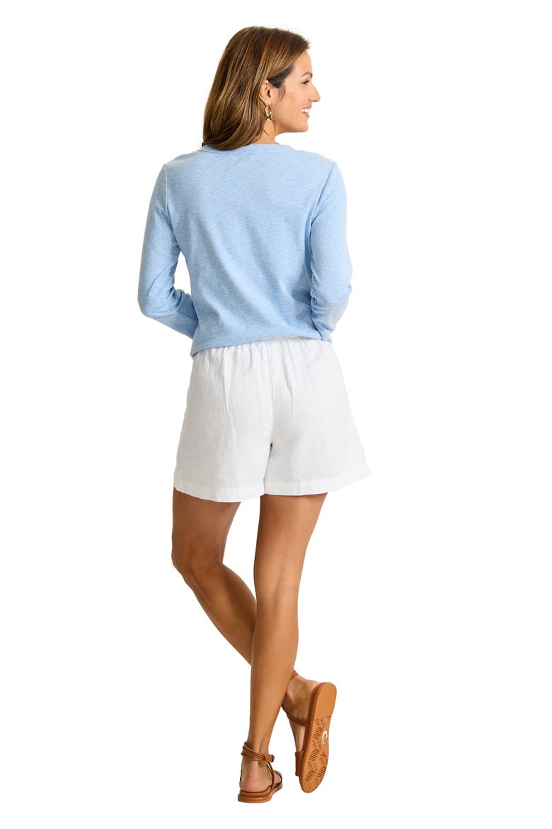 Two Palms Tie Waist Linen Shorts, Alternate, color, WHITE
