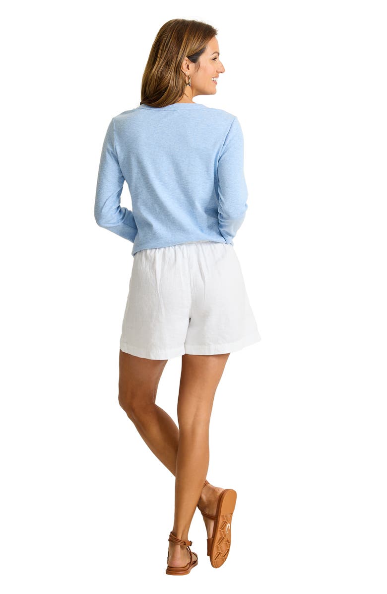 Tommy Bahama Two Palms Tie Waist Linen Shorts, Alternate, color, White