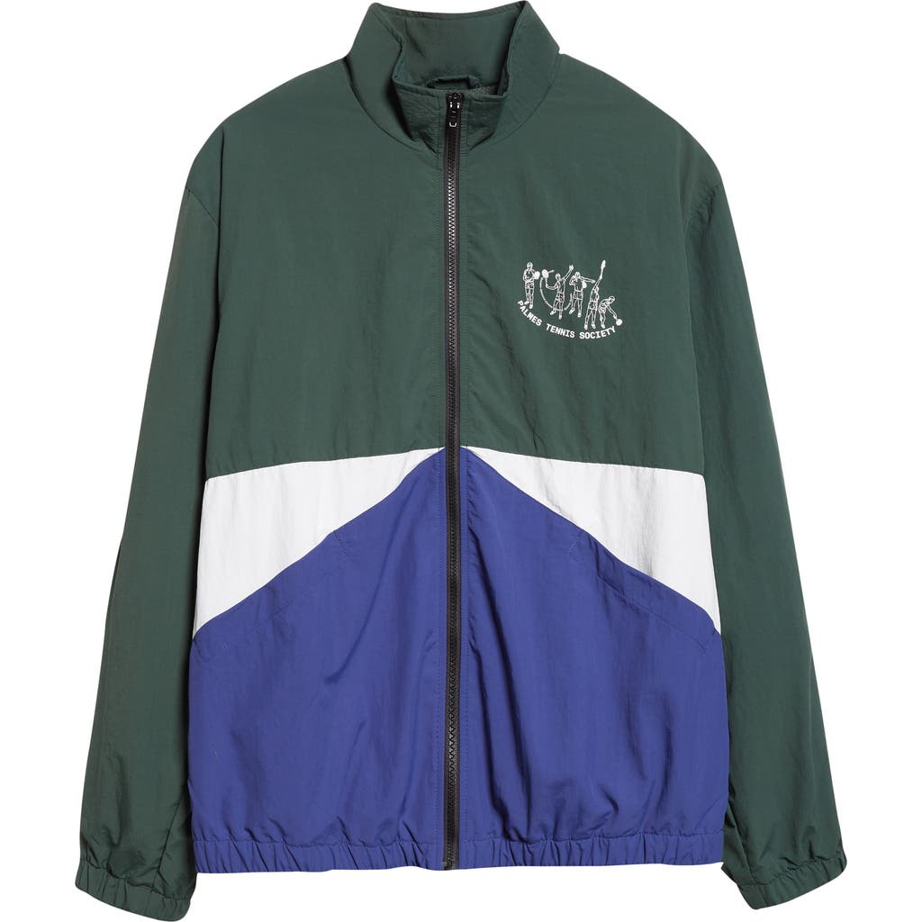 Palmes Practice Recycled Nylon Track Jacket In Green