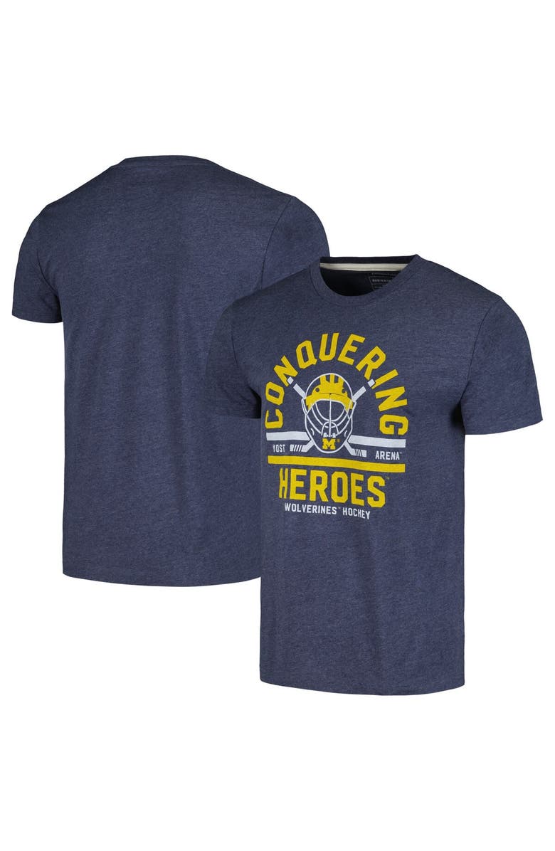 HOMEFIELD Men's Homefield Heather Navy Michigan Wolverines "Conquering Heroes" T-Shirt, Main, color, Heather Navy