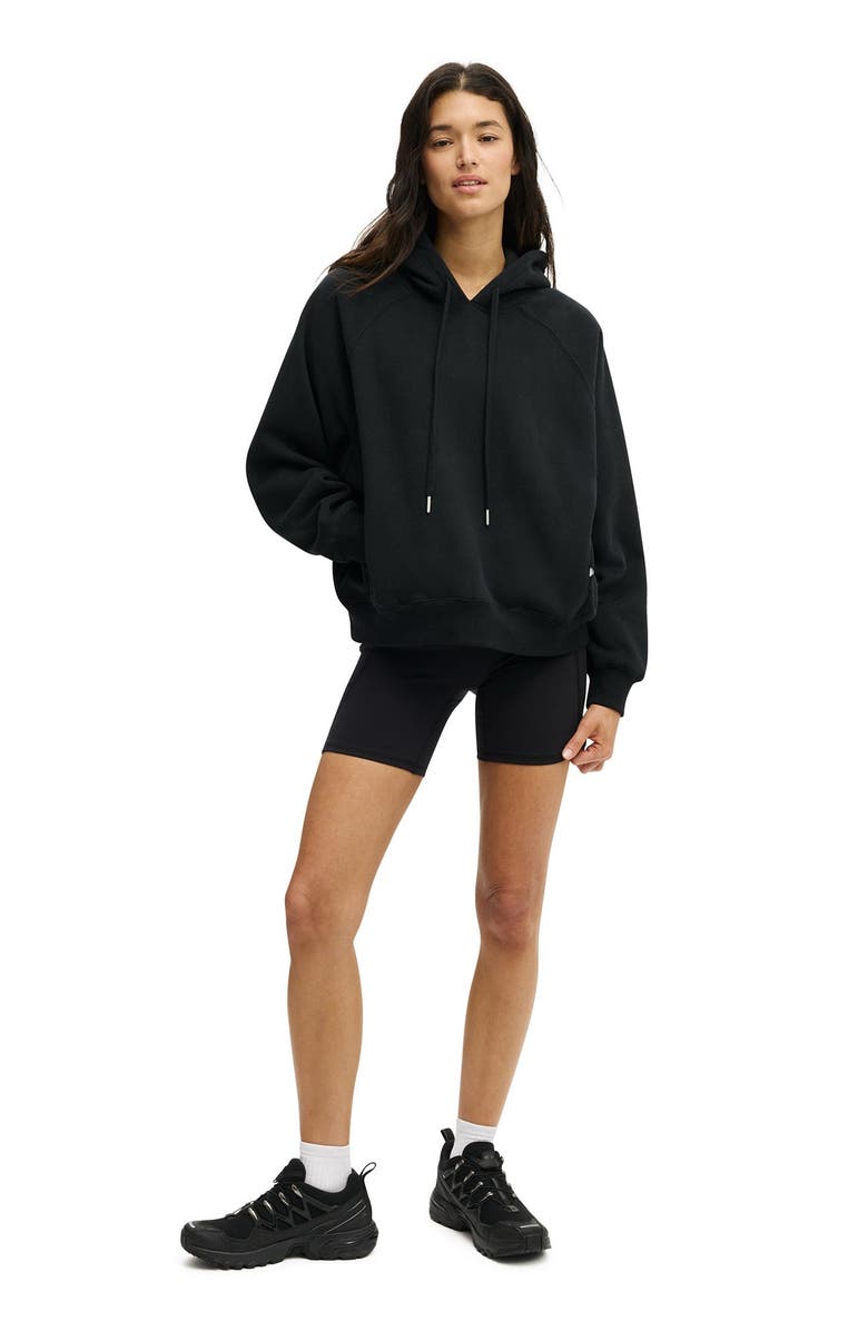 COTTON ON BODY Women's Active Plush Premium Raglan Hoodie, Alternate, color, Black