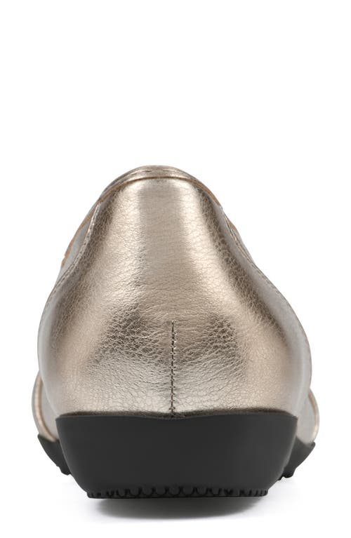 Cliffs By White Mountain Calming Buckle Strap Flat In Light Gold Metallic Smooth