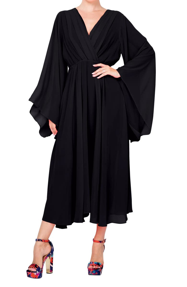 MEGHAN LA Sunset Midi Dress, Main, color, Black