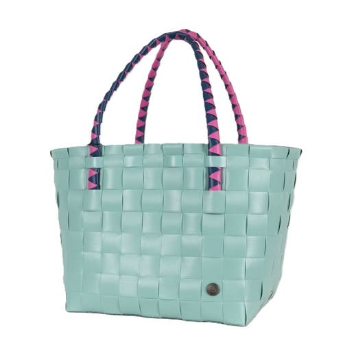 Shop Handed By Paris Brights Recycled Tote Bag In Dusty Turquoise