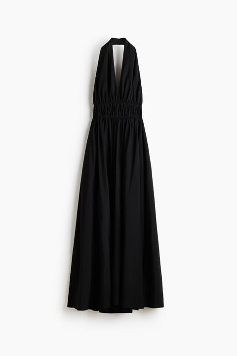 Flared-skirt Halterneck Dress