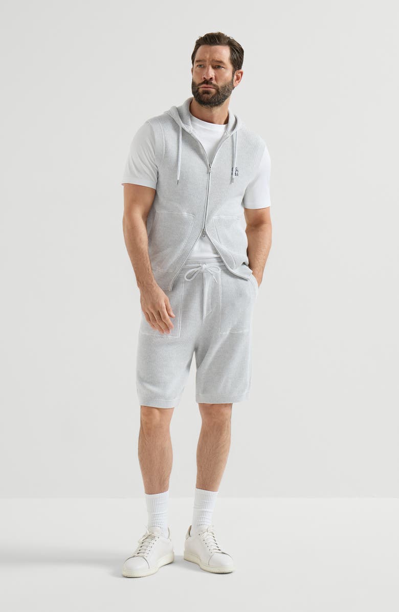 Brunello Cucinelli Cotton knit vest, Alternate, color, Fog