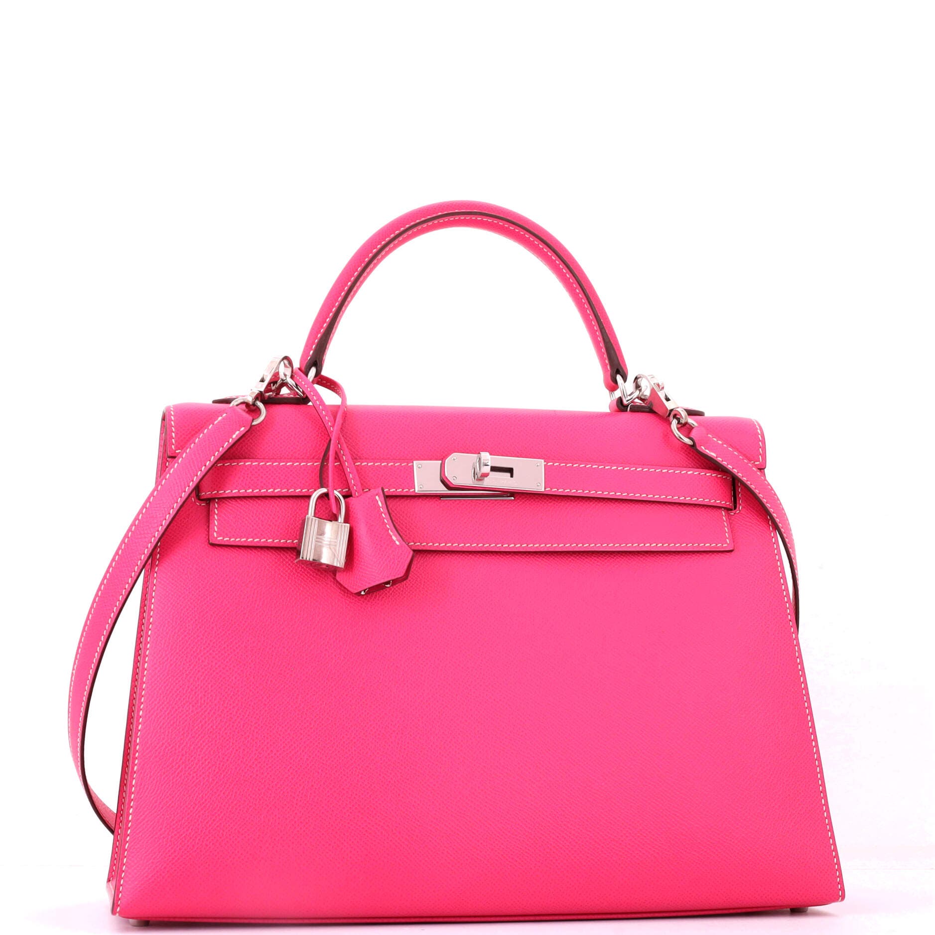 Pre-Owned Hermes Kelly Handbag Pink Epsom with Palladium Hardware 32, Alternate, color, Rose Tyrien